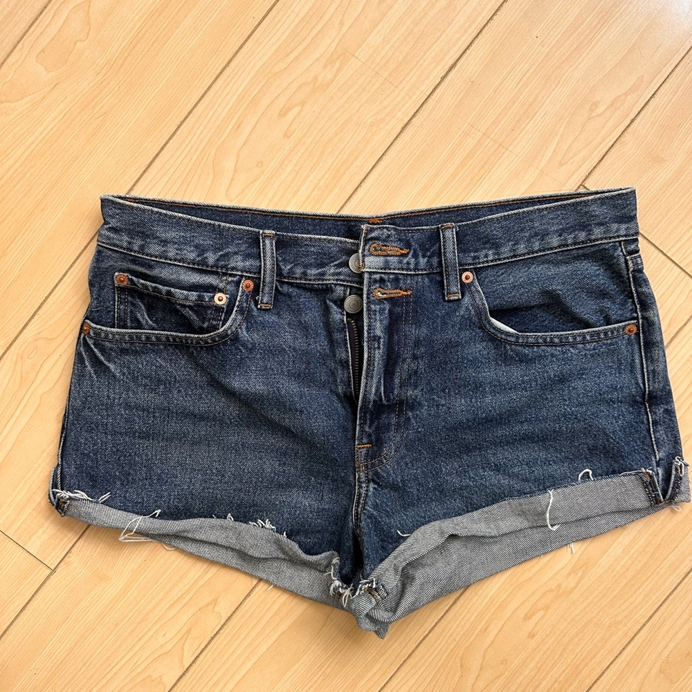LUCKY BRAND mid rise cut off Denim Blue Women's Shorts